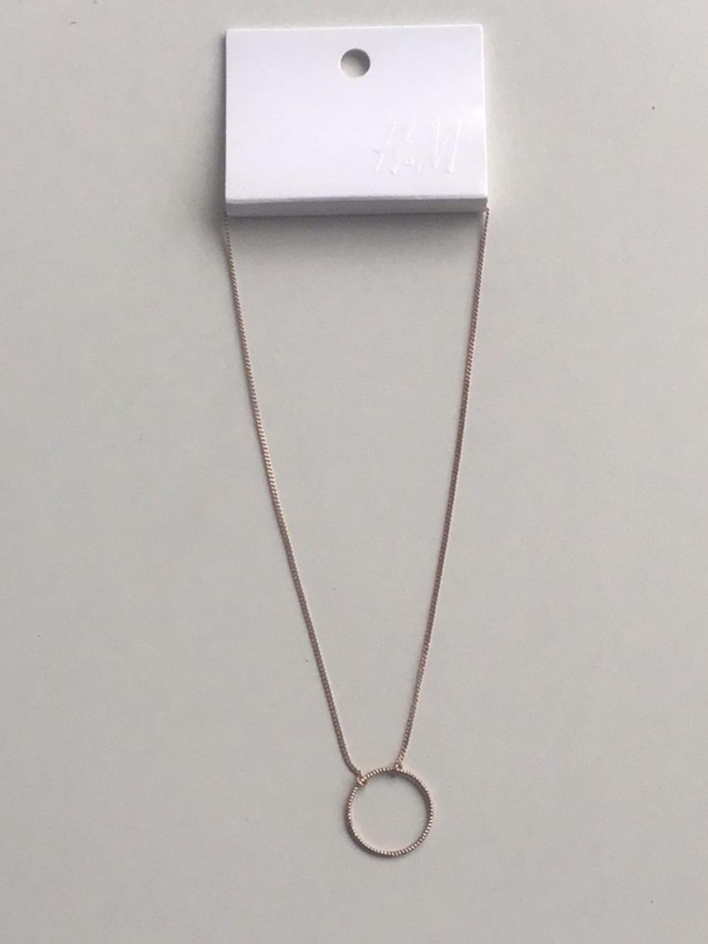 Circle dainty rose gold colored necklace